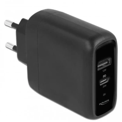 Afbeelding van Delock USB Ladegerät Type C™ PD 3.0 und Typ A mit 20 W + 12