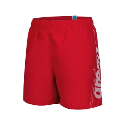 Afbeelding van Arena Fundamentals Logo Jr Boxer R Beach Short voor jongens, Rood Wit, 6 7 jaar