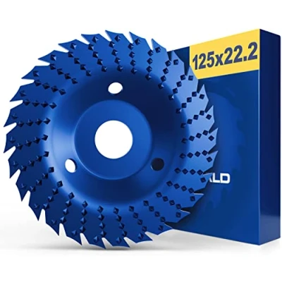 Afbeelding van FALKENWALD snijder voor de haakse slijper en raspschijf, houtsnijschijf van 125 mm slijpers. Raspschijf hout. Houtfrees slijper. Houtsnijder hout, flexschijf