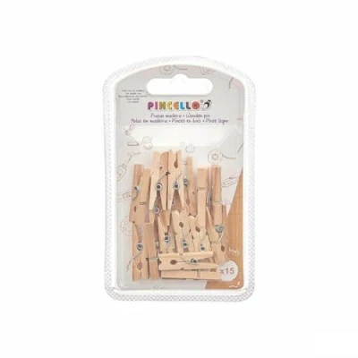 Afbeelding van Klemmen Klein Bruin Hout (24 Stuks)