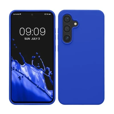 Afbeelding van kwmobile telefoonhoesje geschikt voor Samsung Galaxy S24 FE Hoesje met siliconen coating Smartphone case in Baltisch blauw