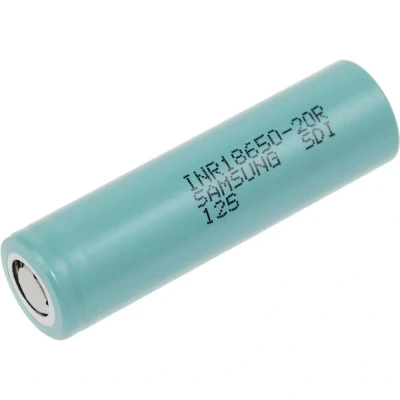 Afbeelding van Samsung INR18650 20R Speciale oplaadbare batterij 18650 Flat top, Geschikt voor hoge stroomsterktes, temperaturen Li ion 3.6 V 2000 mAh