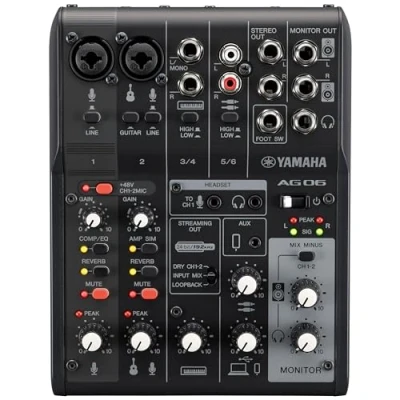 Afbeelding van Yamaha AG06MK2B live streaming mixer