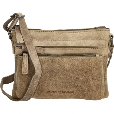 Afbeelding van Hide &amp; Stitches Idaho Celestial Schoudertas donkerzand Damestas