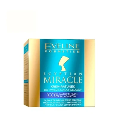Afbeelding van Eveline Cosmetics Egyptian Miracle Universele Reddingscrème Voor Gezicht, Lichaam En Haar 40 ml Natuurlijke Ingrediënten Complexe Zorg Genezende Eigenschappen Lotion