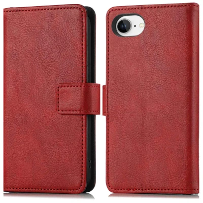 Afbeelding van iPhone SE 4 Hoesje Kunstleder imoshion Bookcase Rood Telefoonhoesje