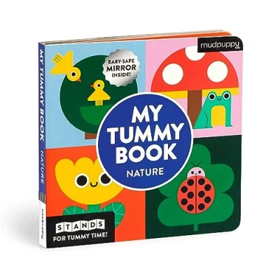 Afbeelding van Nature My Tummy Book: High Contrast Fold Out Book That Stands for Time, Baby Safe Mirror Inside!