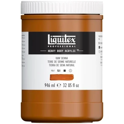 Afbeelding van Liquitex 4413330 Professional Heavy Body Acrylfarbe in Künstlerqualität mit ausgezeichneter Lichtechtheit buttriger Konsistenz, 946ml Topf Siena Natur