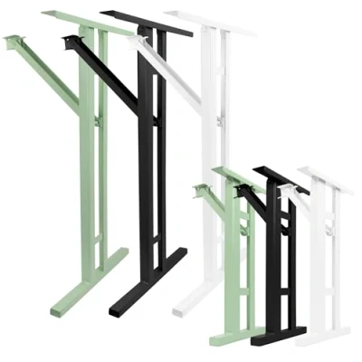 Afbeelding van Natural Goods Berlin Set van 2 I vormige frames voor biertentgarnituur, zwart, 70 x 42 cm, inklapbare metalen tafelpoten biertafel, stabiel outdoor tafelframe tuin, terras en camping