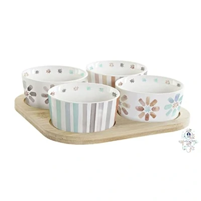 Afbeelding van Snackdienblad DKD Home Decor 19,7 x 1 cm Multicolour Keramiek