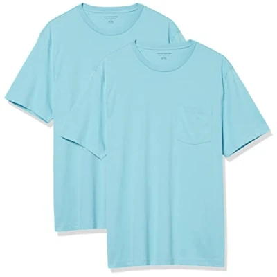 Afbeelding van Amazon Essentials Heren Regular Fit T shirt met korte mouwen en ronde hals, 2 stuks, Charcoal Heather, M