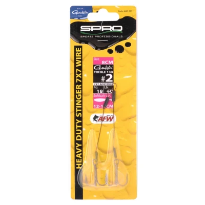 Afbeelding van Spro Heavy Duty Stinger 7x7 (18 kilo) Maat : 8cm haak 2 Softbait 12 16cm