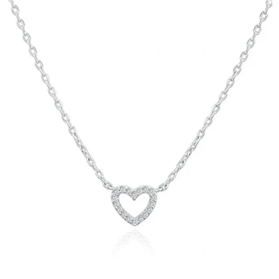 Afbeelding van Ketting &amp; hartje met steentjes Kristal Stainless Steel gepolijst Valentijn Schakelketting dames Hartjes hanger
