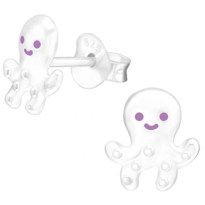 Afbeelding van JoyS Zilveren octopus oorbellen 7 x 8 mm kinderoorbellen