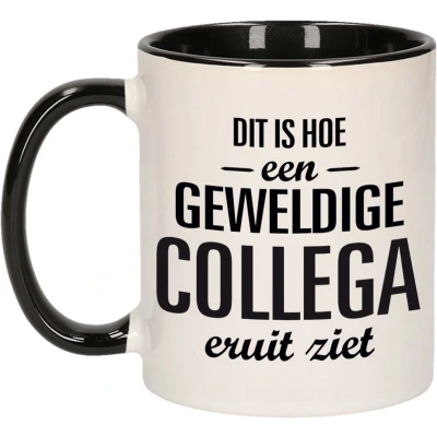 Afbeelding van Geweldige collega eruit ziet mok / beker zwart wit 300 ml Cadeau mokken feest
