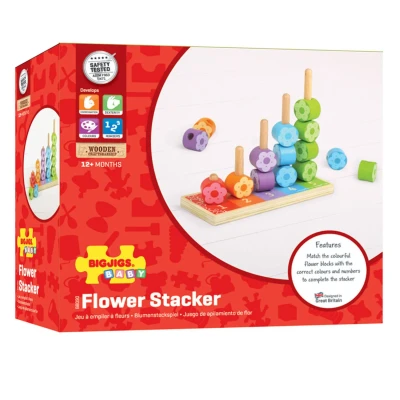 Afbeelding van Bigjigs First Flower Stacker Blokken voor kinderen, Maat: One Size, Multicoloured
