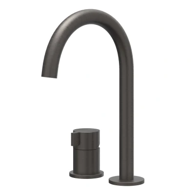 Afbeelding van IVY Tribe wastafelkraan 2 gats RVS 316 Geborsteld carbon Black PVD