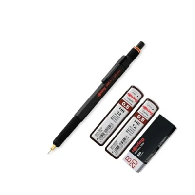 Afbeelding van rOtring 800+ mechanisch potlood en touchscreen stylus Twist to Retract HB 0,5 mm voortzetpotlood 2x 12 leads B20 gum