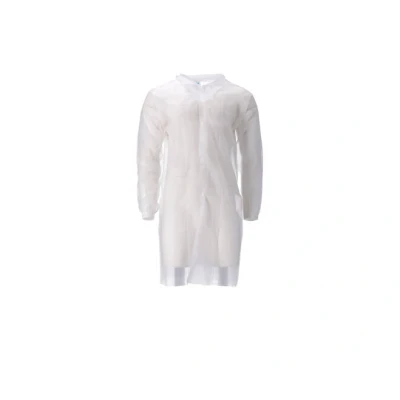 Afbeelding van Bezoekersjassen CMT Bezoekersjas PP Non Woven met Drukknopen 30gr Wit Maat M