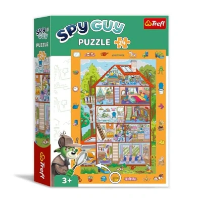 Afbeelding van Trefl Spy Guy observatiepuzzel: Thuis 24 stukjes Vind alle voorwerpen in het frame, Kleurrijke puzzel vol details, Waarnemingstraining voor kinderen vanaf 3 jaar