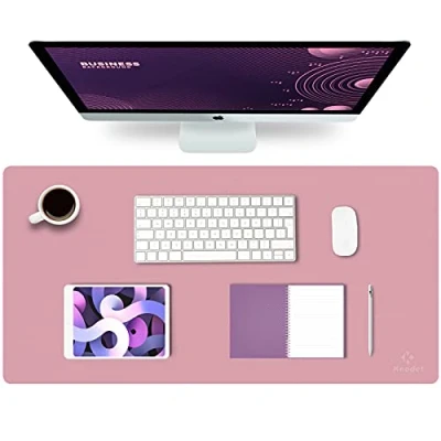Afbeelding van bureauonderlegger, , 80 x 40 cm, PU leer laptop onderlegger, waterdicht, voor kantoor of thuisgebruik, dubbelzijdig, pairs 40cm 80cm