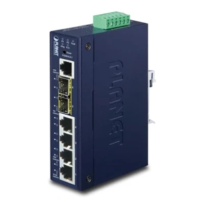 Afbeelding van Planet IGS 5225 4T2S (6 Havens), Netwerkschakelaar, Blauw