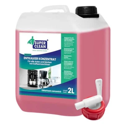 Afbeelding van SUPER CLEAN 2000 ml universele ontkalker koffieautomaat vloeibaar voor alle machines en merken 20 x ontkalking effectieve vloeibare koffiezetapparaten, waterkokers douches