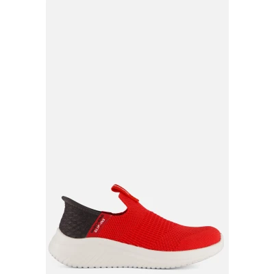 Afbeelding van Skechers Jongens Slip On voor jongens, Rood Textiel Zwarte Trim, 6 UK