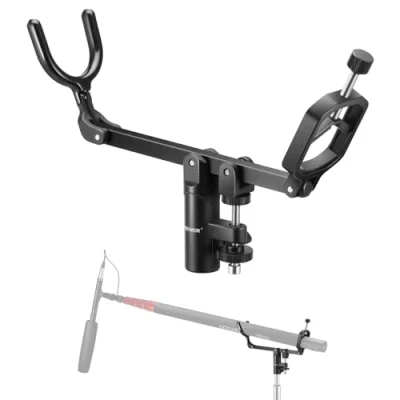 Afbeelding van NEEWER microfoonarmhouder met 5/8&quot; bout voor statief, boomarm C standaard, antislip metalen DSLR videomicrofoon shotgun montageadapter, 15/+30 kantelen, maximale belasting: 8 kg, CM NA 2