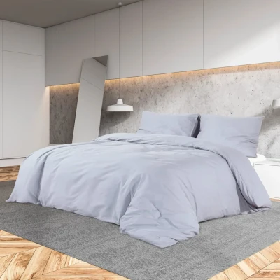 Afbeelding van vidaXL Dekbedovertrekset lichtgewicht 200x220 cm microvezel grijs