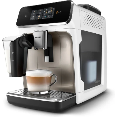 Afbeelding van Philips Volautomatisch koffiezetapparaat EP2333/40 2300 Series, 4 koffiespecialiteiten, met lattego melkopschuimer, wit en chroom