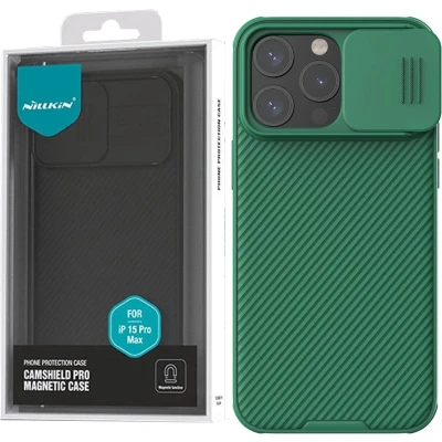 Afbeelding van Nillkin CamShield Pro Magnetisch Hoesje voor iPhone 15 met Camerabeschermer Groen