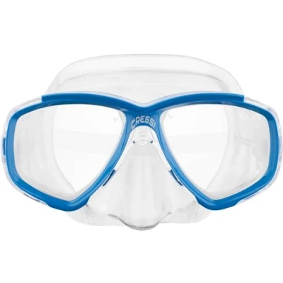 Afbeelding van CRESSI Perla Mask Masker Ideaal voor Snorkelen Vrijduiken Duiken, Transparant/Blauw, Eén maat, Unisex Volwassene