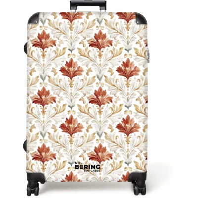 Afbeelding van NoBoringSuitcases.com® Koffer groot Reiskoffer lichtgewicht Barok patroon rood Rolkoffer met 4 wielen Grote trolley XL 98 liter bagage