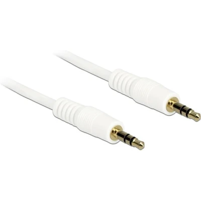 Afbeelding van Delock jack kabel 3.5 mm 3 pins male &gt; 0.5 m wit