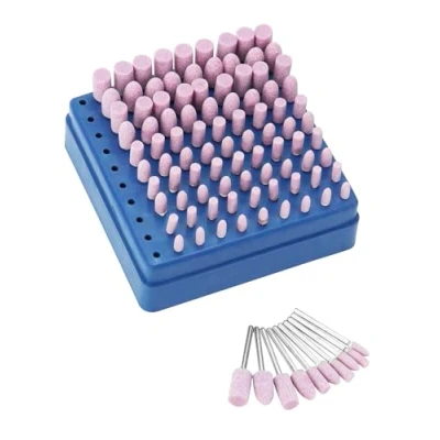 Afbeelding van QWORK® Pak met 100 slijpsteenpunten, slijpstiften, schachtdiameter 3 mm, voor slijpen en polijsten