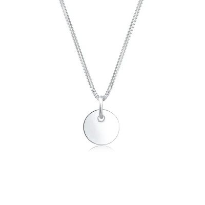 Afbeelding van Elli Plate Circle Basic Ketting, Dames, Maat: 55, Silver