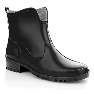 Afbeelding van LEMIGO Rubber Enkellaarzen Korte Regenlaarzen Elke (Zwart/zwart, EU systeem voor schoenmaten, Volwassene, Numeriek, Normaal, 37)