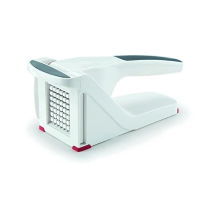 Afbeelding van Zyliss E910025 Aardappel en Groentesnijder, Kunststof/Roestvrij Staal, Wit/Rood, Handmatige Frietsnijder/Groentehakker, Vaatwasserbestendig, 5 Jaar Garantie