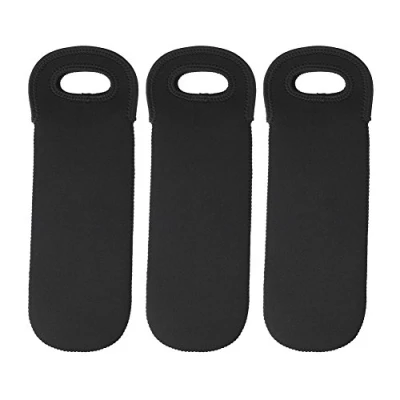 Afbeelding van Estink wijnfles mouw, 750ml 3 stuks neopreen beschermer mouwen wijn koeler tas draagbare reisdrager waterdicht stofdicht statisch vrij, Zwart