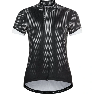 Afbeelding van Fietsshirt Odlo Women S/U Collar S/S Full Zip Essential Black White L