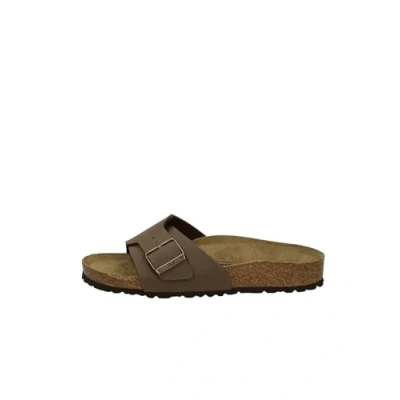 Afbeelding van Birkenstock Catalina Narrow Pantoffels, Dames, Maat: 36, Mocha Hoogwaardig imitatieleer