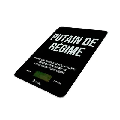 Afbeelding van Fisura Digitale keukenweegschaal. Originele elektronische weegschaal 5kg/11lbs. Multifunctionele Glas en ABS. 15cm x 22cm (regime, zwart)