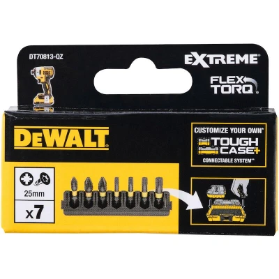 Afbeelding van DeWalt Accessoires Bitset Houder + IMPACT Torsion 25 mm PZ1 x1, PZ2 x2, T15 T20 T25 T30 x1 DT70813 QZ