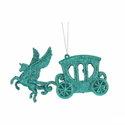 Afbeelding van Kerstversiering Magische Koets Groen Plastic Purpurine 15 x 8,5 4,5 cm (24 Stuks)