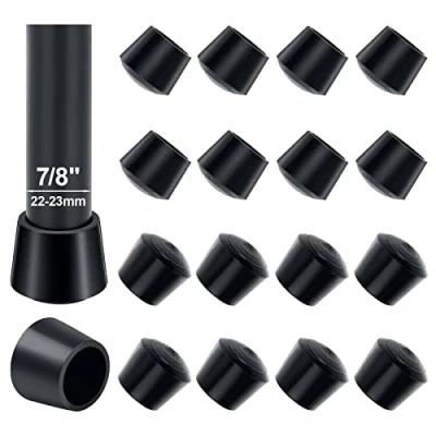 Afbeelding van Sopito stoeluiteinden, 16 stuks, 22 mm, stoelpoot, rubber, beschermt de vloer tegen lawaai en krassen, binnendiameter 7/8 inch, zwart