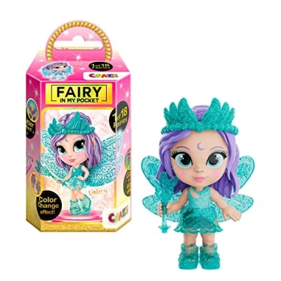 Afbeelding van CRAZE Fairy in My Pocket Fee pop met vleugels, feeënspeelgoed om te verzamelen speciale effecten zoals glitter, gloeit het donker en kleurverandering