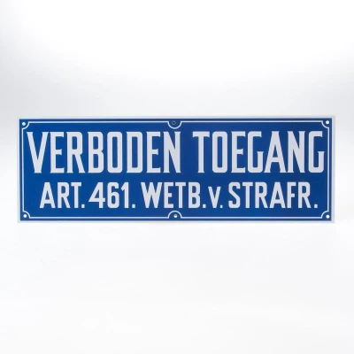 Afbeelding van Bord Verboden Toegang Plastic Blauw/Wit Art. 461 12 x 35 cm Waarschuwingsbord Rechthoekig