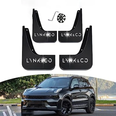 Afbeelding van 4 stuks auto rubberen spatlappen, voor Lynk Co 01 2021 2022 achter spatborden wiel bescherming accessoires