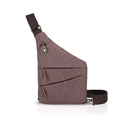 Afbeelding van FANDARE Nieuwe Sling Bag Mannen Reizen Outdoor Business Messenger Anti diefstal Multifunctionele Draagbare Waterdichte Polyester, Bruin, L, Casual dagrugzak